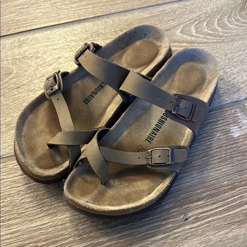 Cushionaire Brown Double Strap Sandals